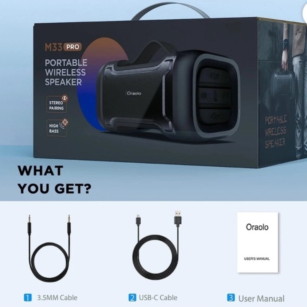 M33 Pro Portable Wireless Speaker - Black